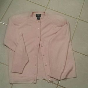 Sweater Size Large Pale Pink Pearl Buttons